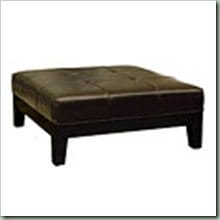 Overstock $309 (39x39 15.5) Narcy By-Cast Leather Brown Cocktail Ottoman