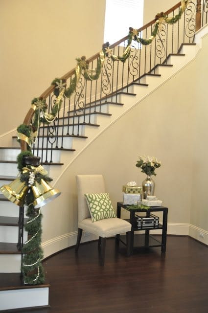 Our Gold Christmas Staircase