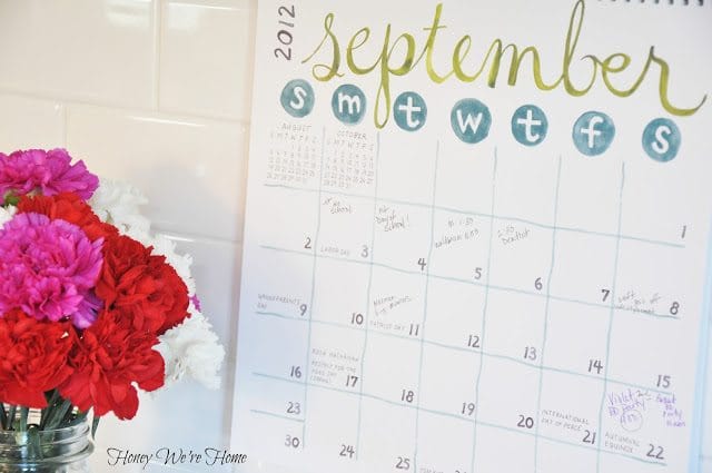 Getting Organized for Back to School (Household Calendar)