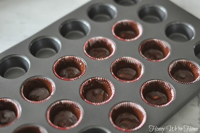 Homemade Dark Chocolate and Natural Peanut Butter Cups - Honey We're Home