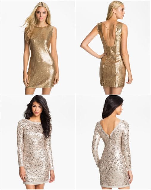 Metallic Holiday Party Dresses