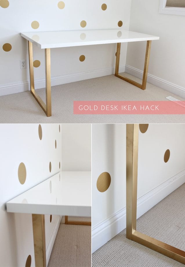 Gold Desk Ikea Hack