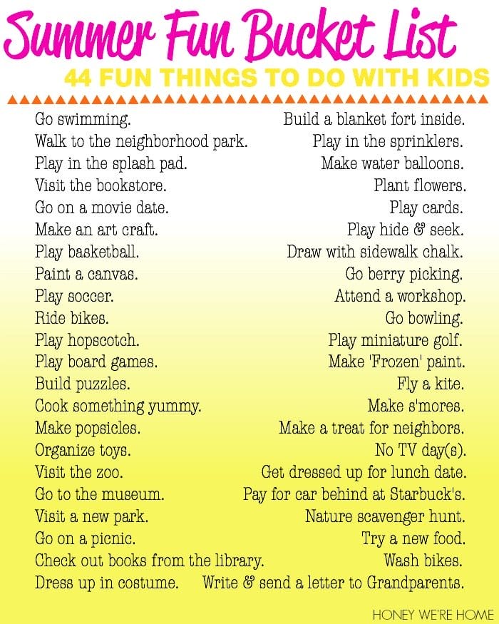 Summer Fun Bucket List // Fun Things to Do with Kids