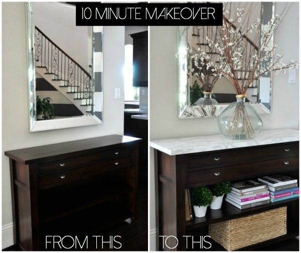Faux Marble Console Makeover