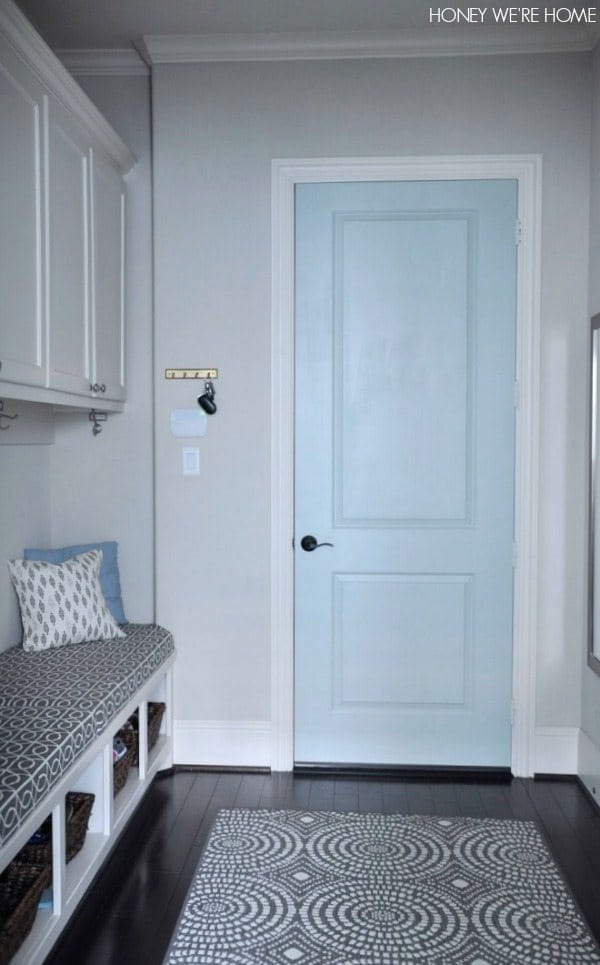 Painted Mudroom Door – Sherwin Williams Comfort Gray