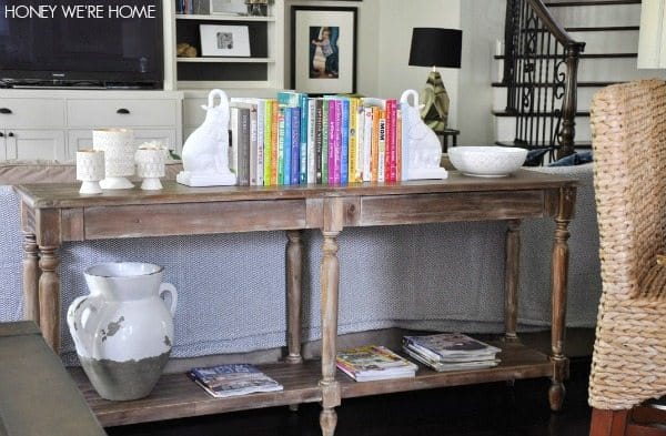 Camouflaging the Sofa Back with a Console Table