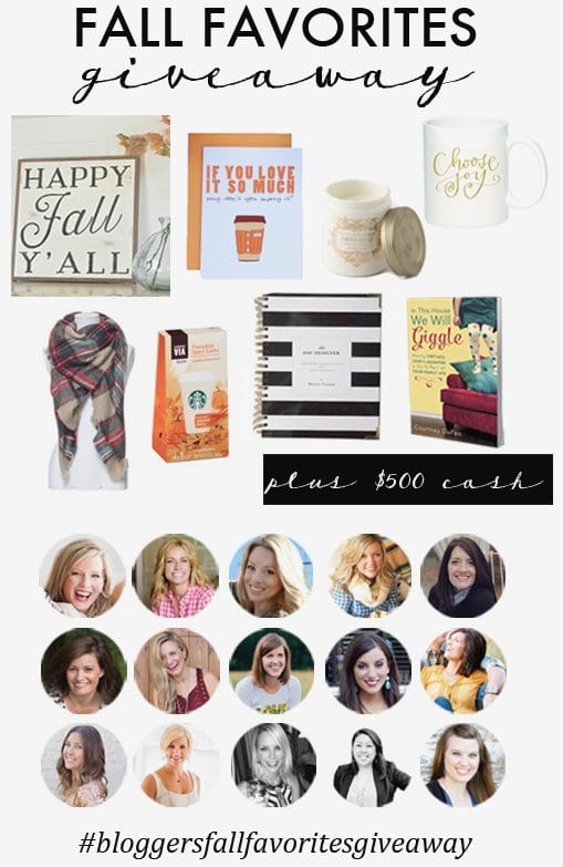 Bloggers Fall Favorites Giveaway & $500