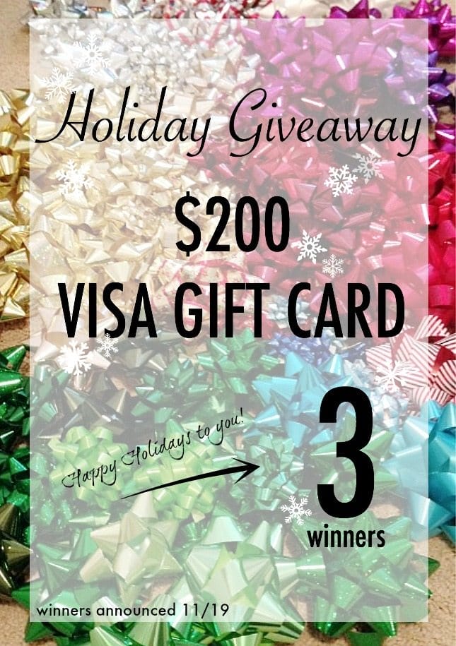 Holiday Giveaway – $200 Visa Gift Card