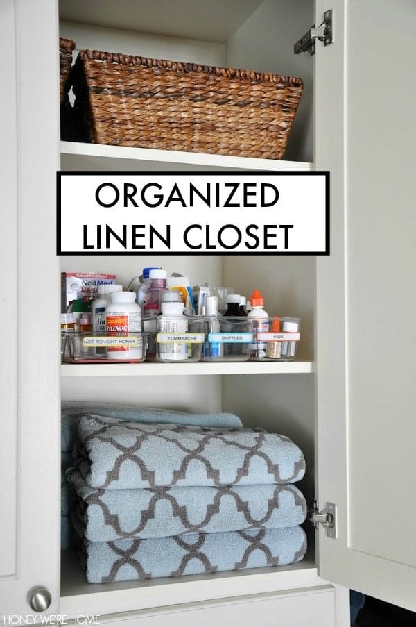 How to Organize Your Bathroom Linen Closet - Crazy Life with Littles
