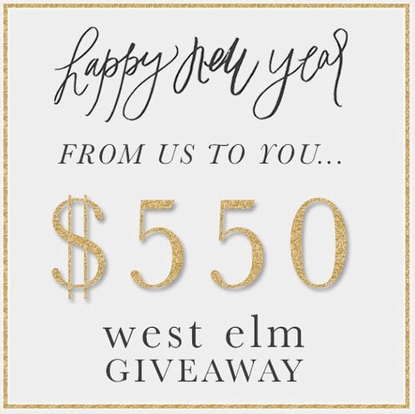 $550 GIVEAWAY to West Elm!