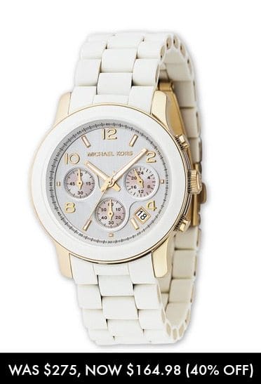 Michael Kors white gold watch