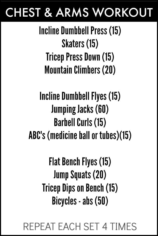 Biceps, triceps & abs (15 min)