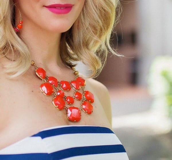 Summer Fashion - orange statement necklace