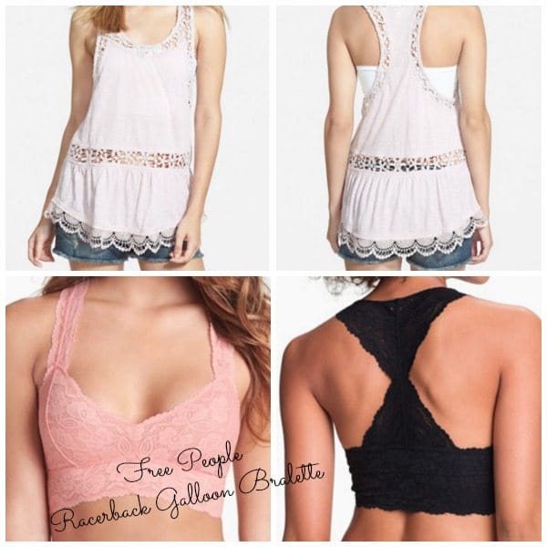 Racerback lace bras for summer outfits 