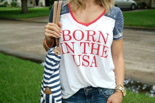 Summer Fashion - distressed jeans - Born in the USA Tee 