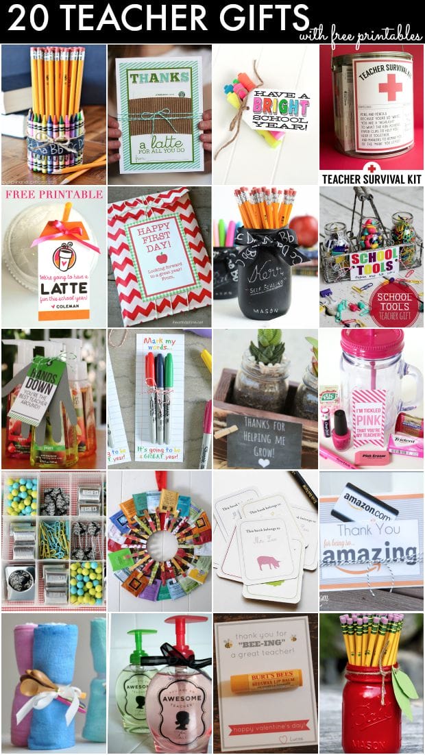 20 Inexpensive Teacher Gifts (& lots of FREE printables)