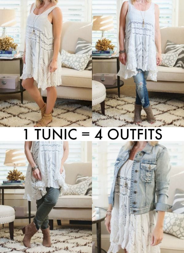 Fall Fashion - 4 Outfits from the Free People Lace Trim Tunic 