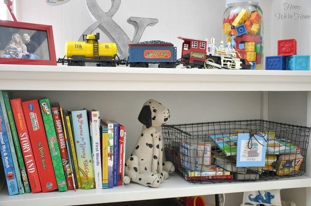 Big boy room with Pottery Barn Cameron bookcase 