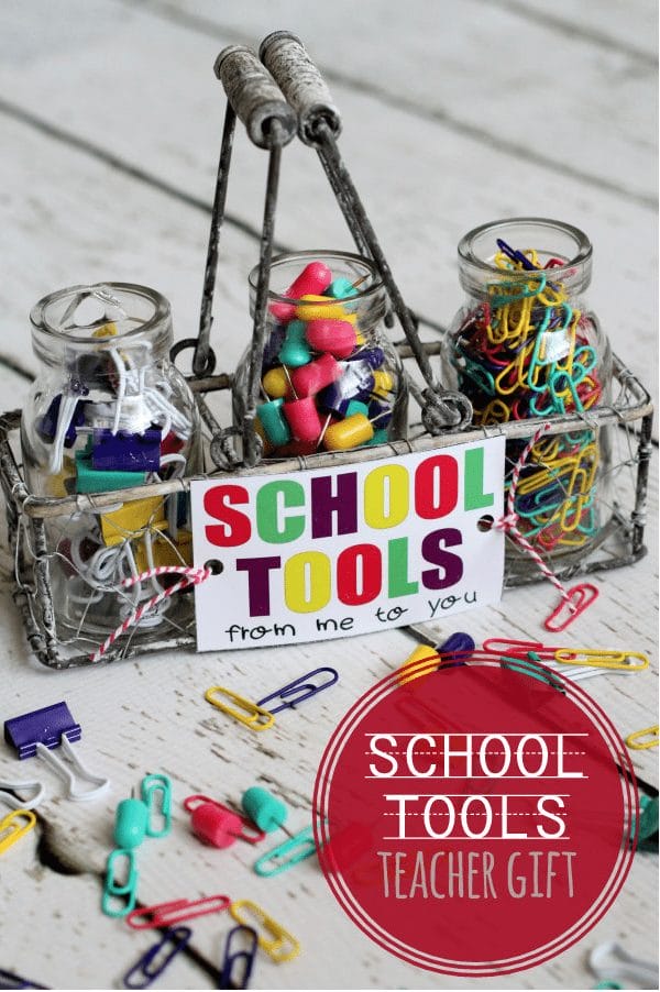 Teacher Gift- School Tools with FREE printable via Lil Luna 
