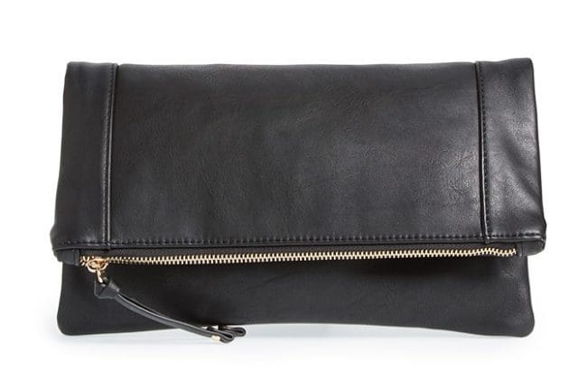 Sole Society Vegan Leather Foldover Clutch $39.95