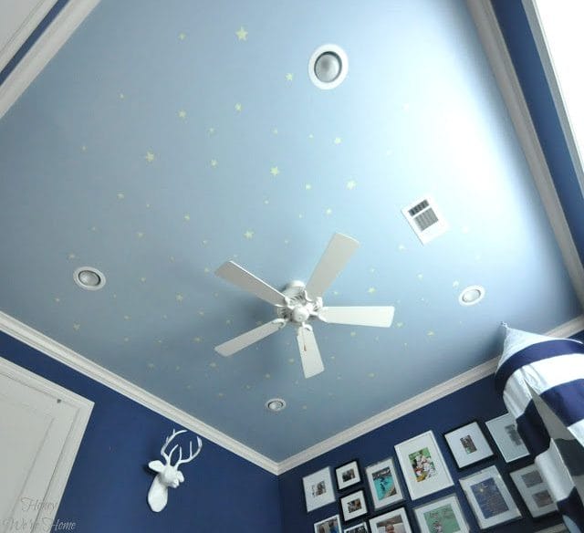 Painted ceiling with glow in the dark stars from Pottery Barn Kids