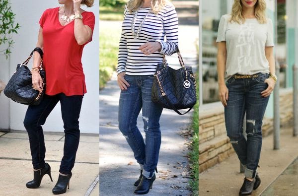Fall fashion - black heeled booties with jeans- her blog shows lots of options for how to wear your booties 