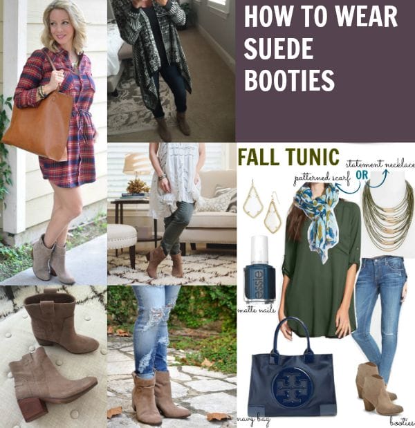 How to wear suede casual booties- lots of outfit ideas