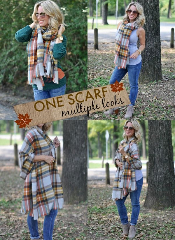 Fall Fashion - one scarf multiple looks and the scarf is only $25! 
