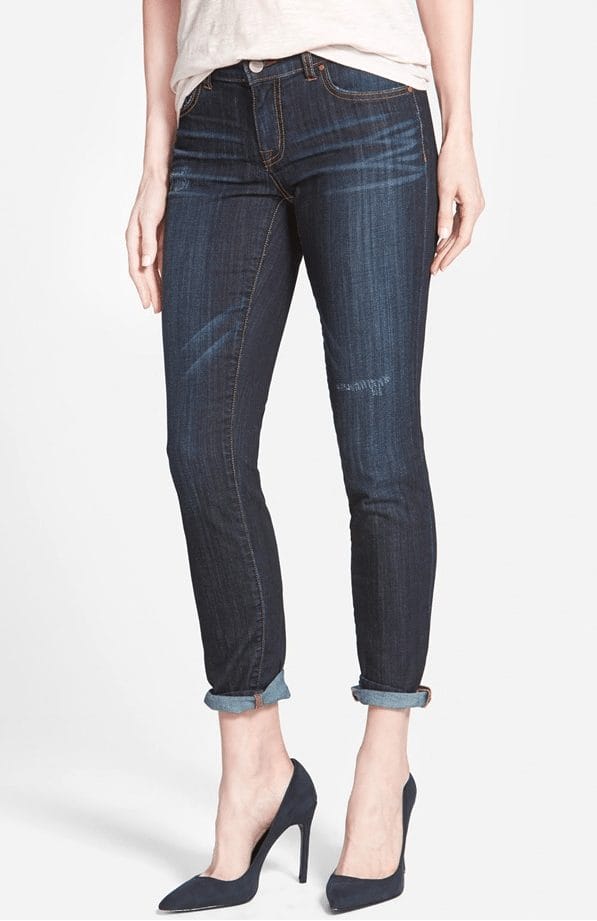 Halogen distressed girlfriend jeans, under $40!