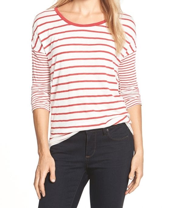 Fall fashion - striped top with jeans 