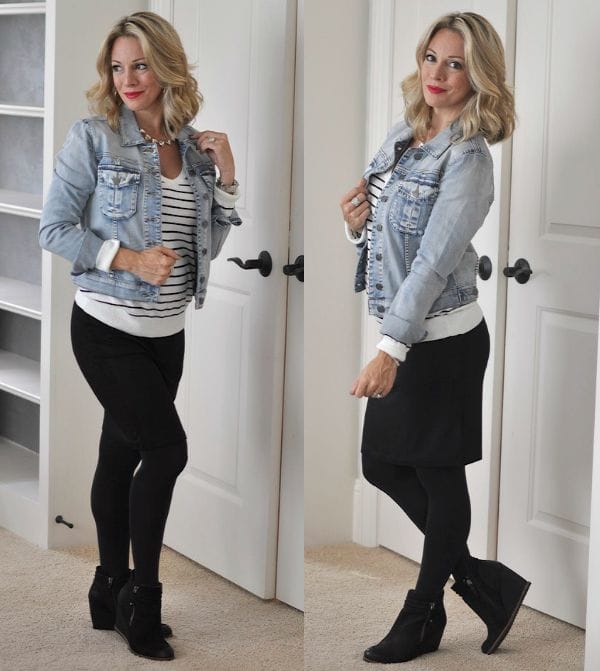 Outfits with store black wedge booties