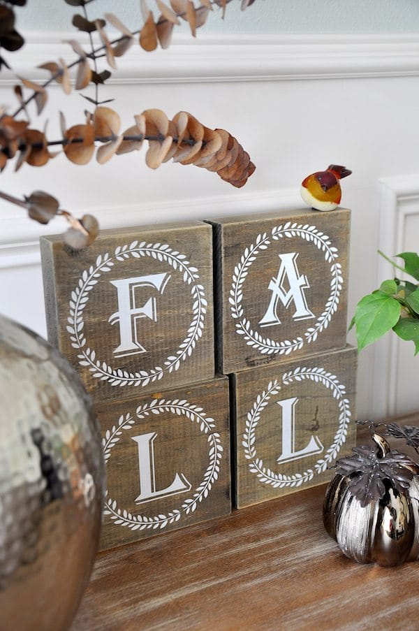 Fall decor and block letters from Hobby Lobby - too cute! | Honey We're Home