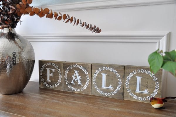 Fall decor and block letters from Hobby Lobby - too cute!
