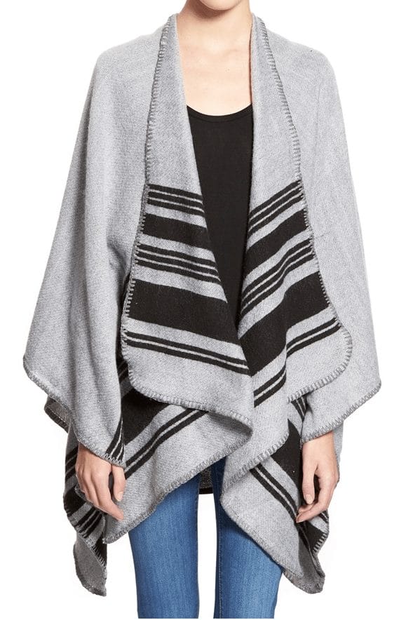 Fall fashion - need to cozy up with this striped poncho