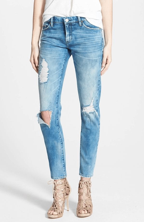 BLANKNYC distressed skinny jeans have been restocked in all sizes, but hurry before they sell out again! And you might want to size down because they run a little big.