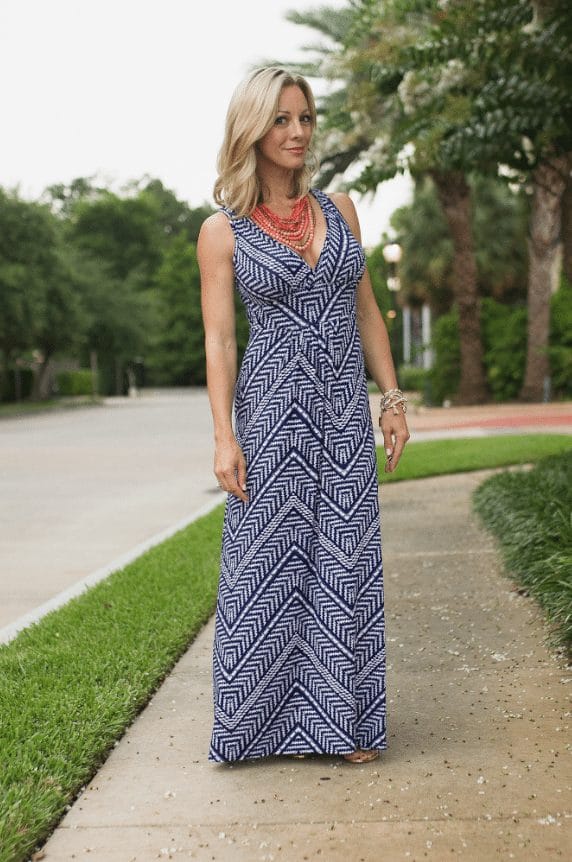 Maxi dress -This was hands down my favorite maxi dress this year, and I just saw it's on sale in the regular sizes.  There's 17 colors/patterns to choose from and the fit it so good.  Even though it has a deep-v neck, because the shoulder straps are thick, you can still wear a bra with it.