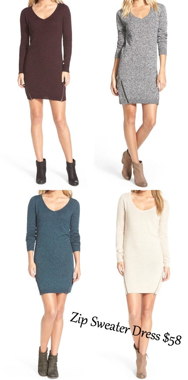 Sweater Zip Dress - so sexy for Fall with booties! 