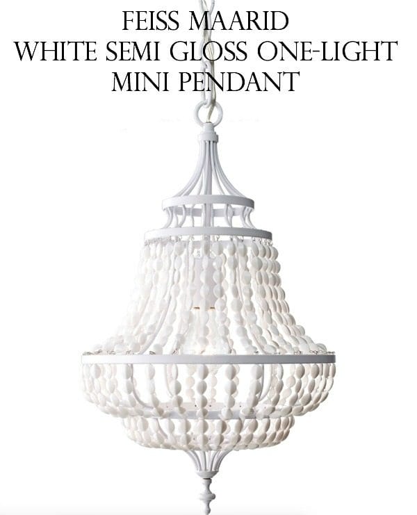 Gorgeous chandelier - Feiss Maarid White Semi Gloss One Light Mini Pendant