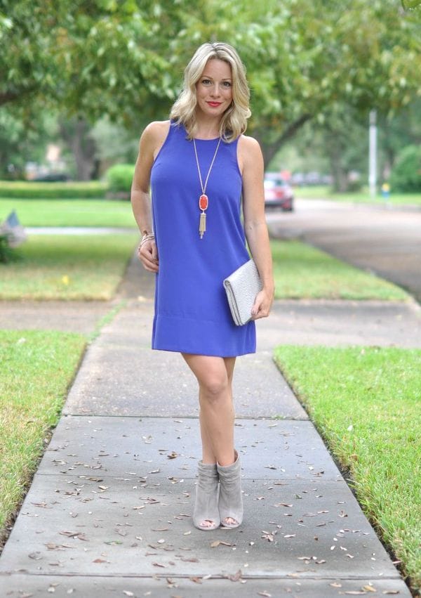 This racerback dress can be dressed up or down and love the look for Fall with booties! 