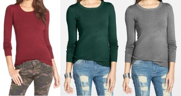Fall fashion - basic solid thin u-neck sweater 
