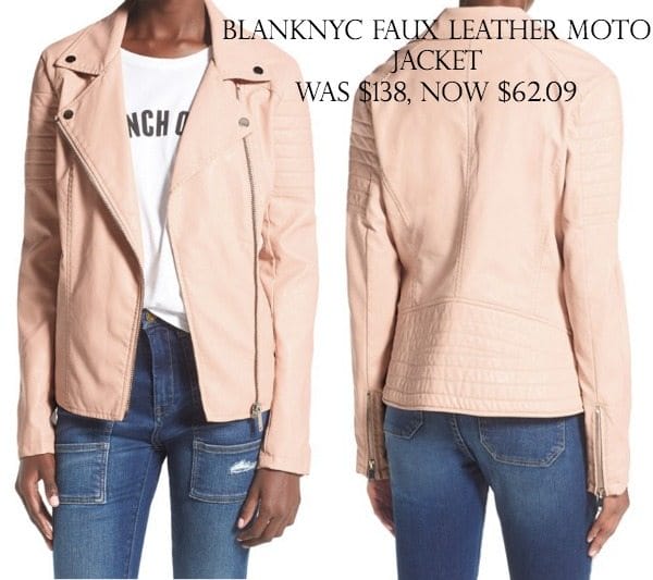 BLANKNYC Faux Leather Quilted Sleeve Moto Jacket was $138, now $62.09 (55% off)
