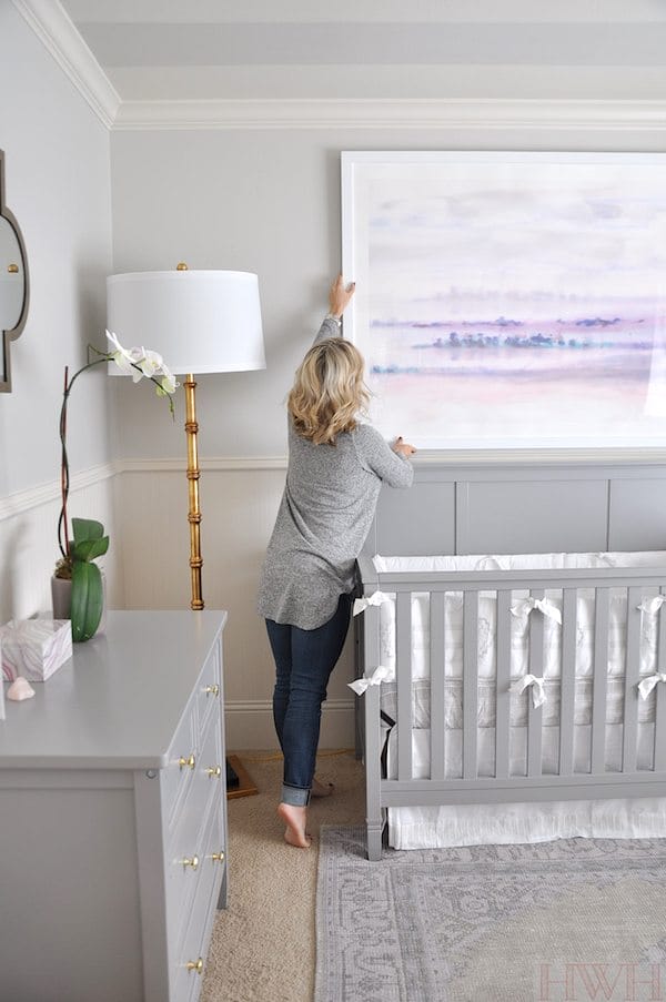 Baby Girl's Lavender Nursery, large abstract art from Minted| Honey We're Home