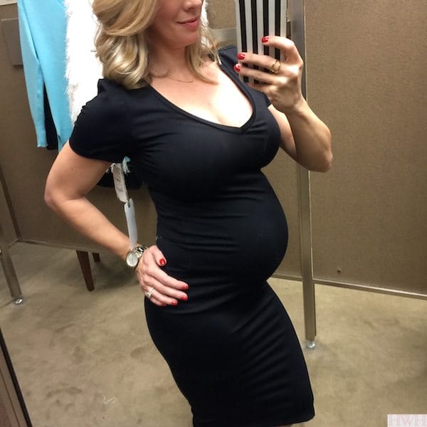 Pregnancy update 26weeks.  Maternity fashion little black dress.