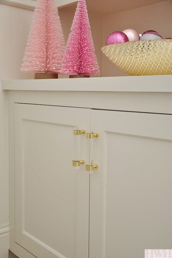 Lucite and gold cabinet hardware | Honey We're Home