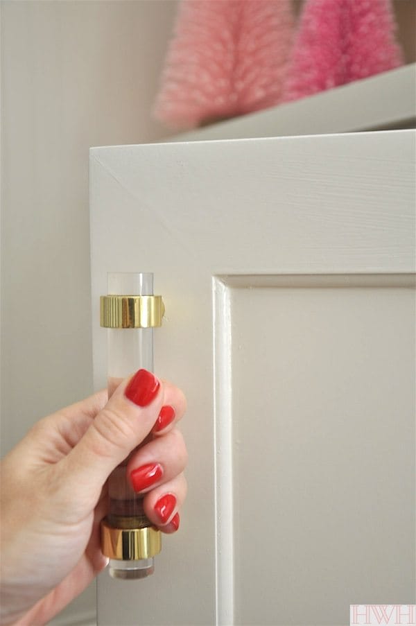 Lucite & Gold Cabinet Hardware