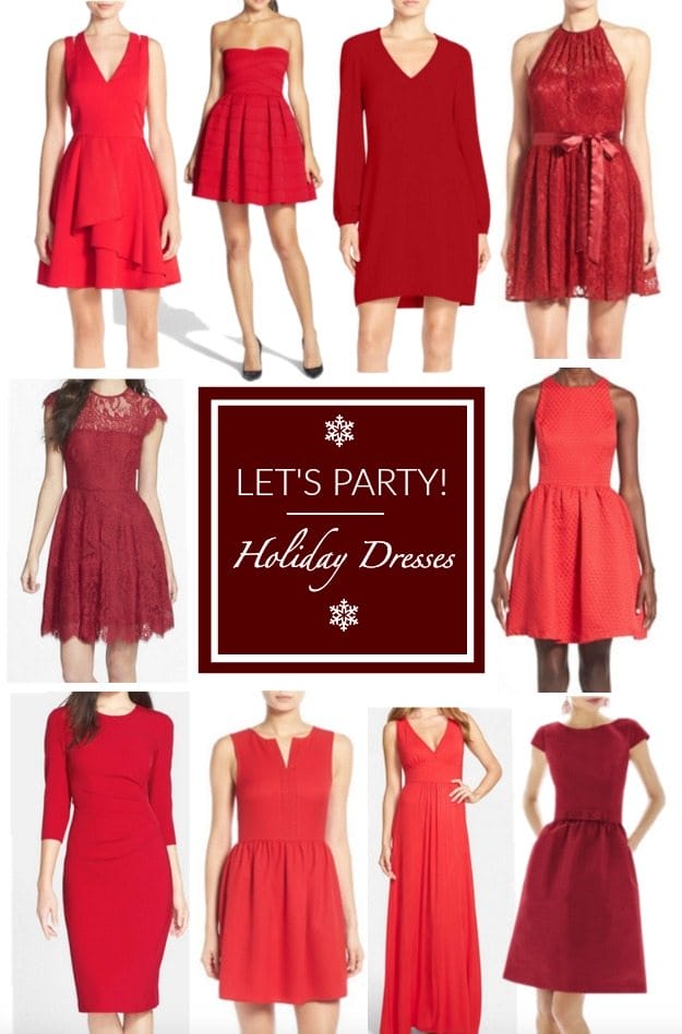 Red holiday-party festive dresses 
