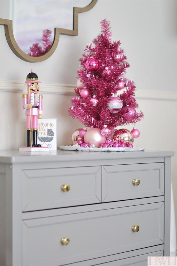 Baby pink christmas sales tree decorations