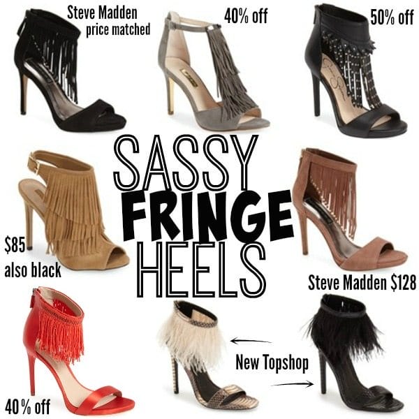 Sassy fringe heels 