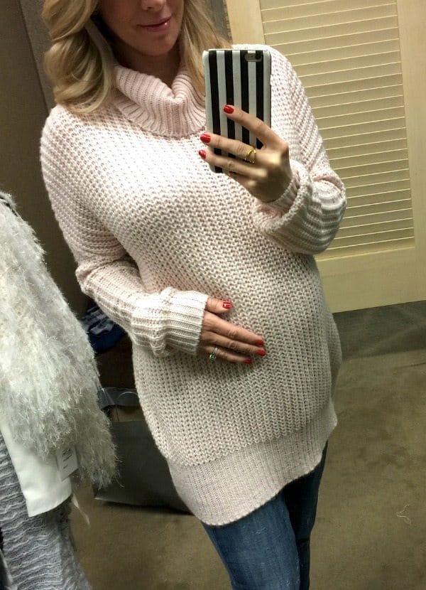 Winter fashion | pink cowl neck sweater