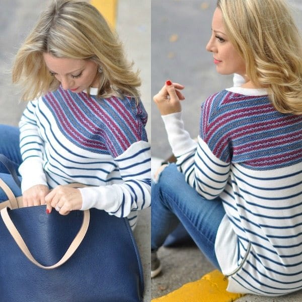 Fall/Winter fashion - striped side zip sweater, cute detail